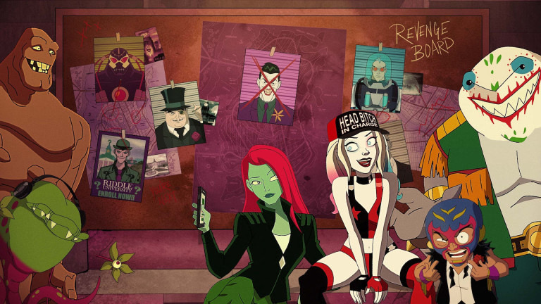 A picture of the animated cast from Harley Quinn. Image Source: Jed Egan.