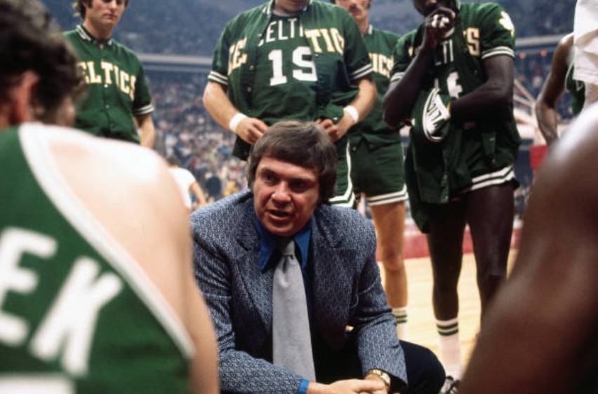 Tommy Heinsohn circa 1974 coaching the Celtics