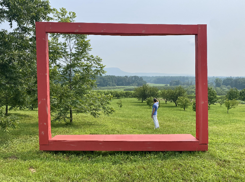 Art in the Orchard, an installment by the Russell family