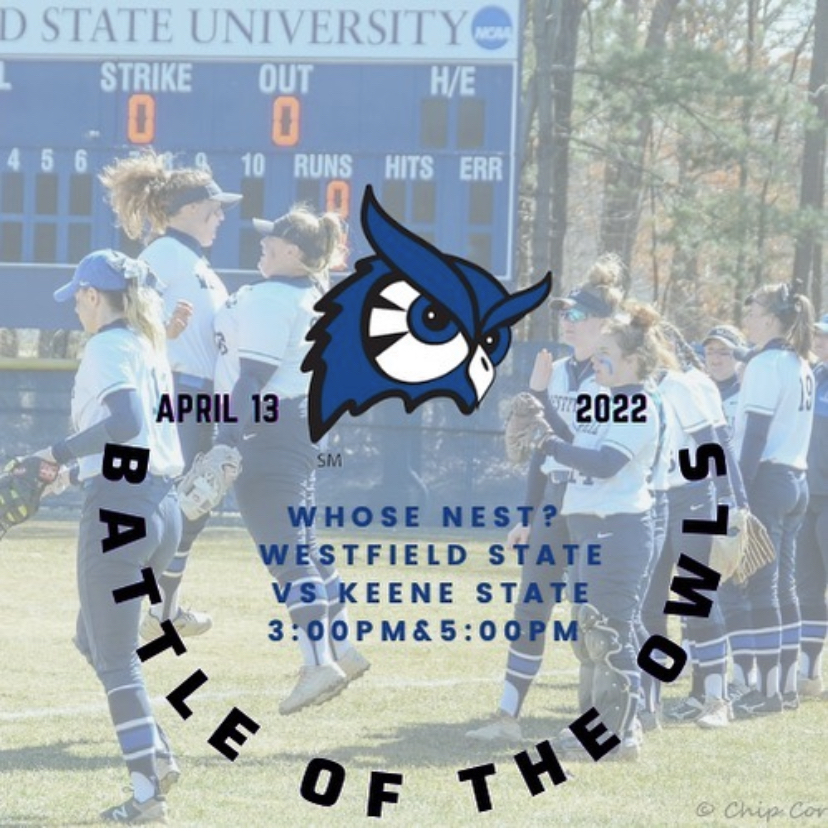 A picture advertising the teams double header on April 13th. Courtesy of @westfieldstatesoftball on Instagram. 